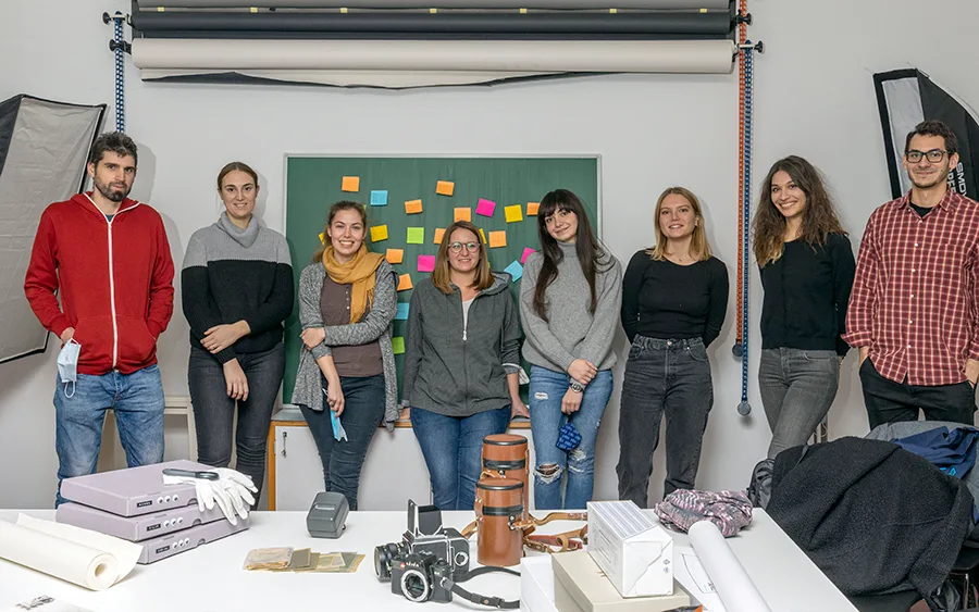 Trainees at the Photo lab and studio, from left to right: Ivan Huljev, Ana Lucić-Telišman, Petra Galović, Irena Šimić, Hanna Davidović, Lucija Habuš, Magdalena Blažić, Filip Kartelo (photo by Paolo Mofardin)